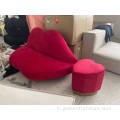 Sofa de salon moderne Design spécial Red Lipshapeboccasofa